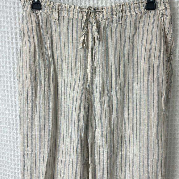 CP SHADES Riley Linen Blue Striped Loose Drawstring Pants Women’s XL - Picture 2 of 11